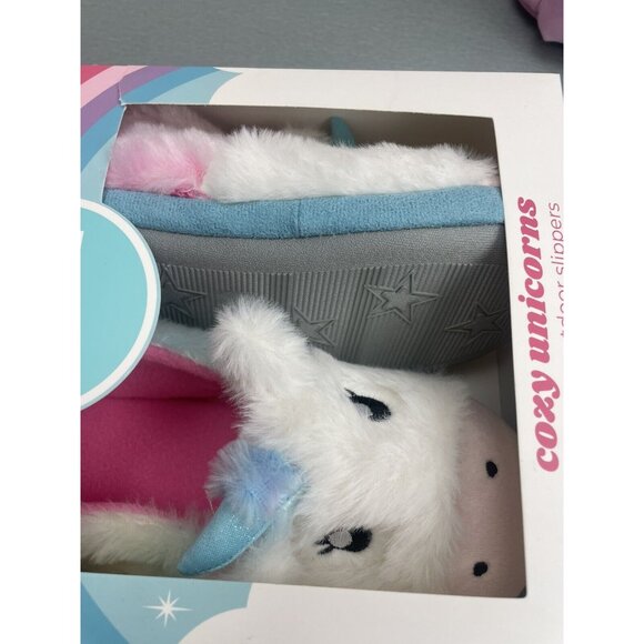 NEW Totes Kids Unicorn Slippers Size Small 11-12  Toddlers Plush Upper & Lining - Picture 4 of 7